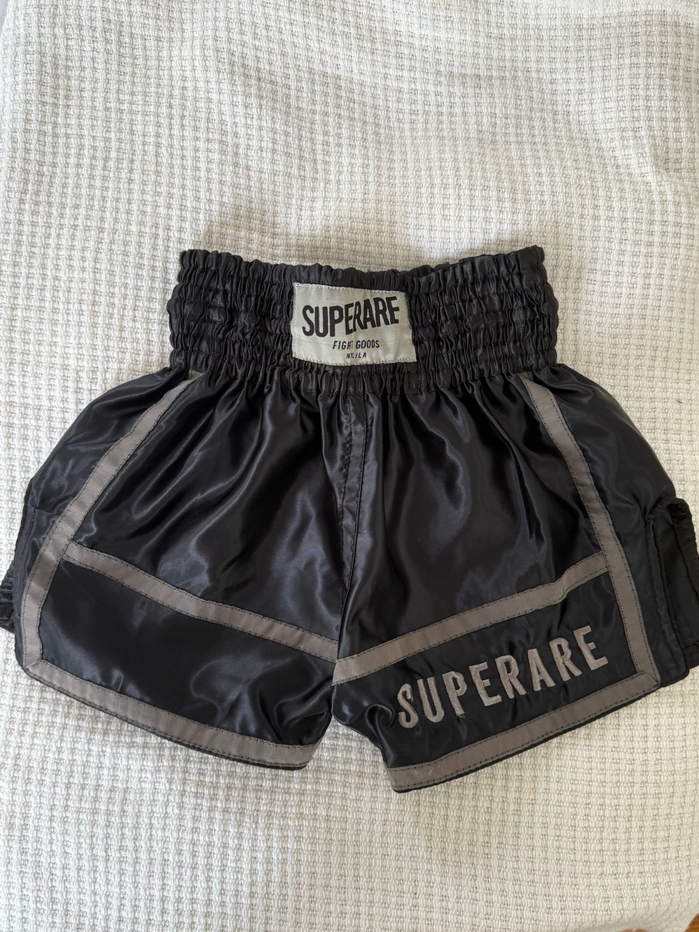 Superare Black Satin Muay Thai Shorts - Small